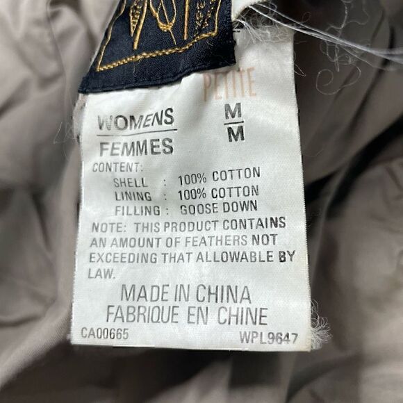 Eddie Bauer Goose Down Winter Jacket Trenchcoat Womens Medium Petite Reversible - Picture 10 of 16